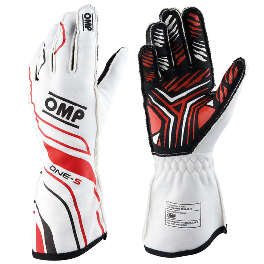 GUANTES OMP ONE S WHITE AND RED