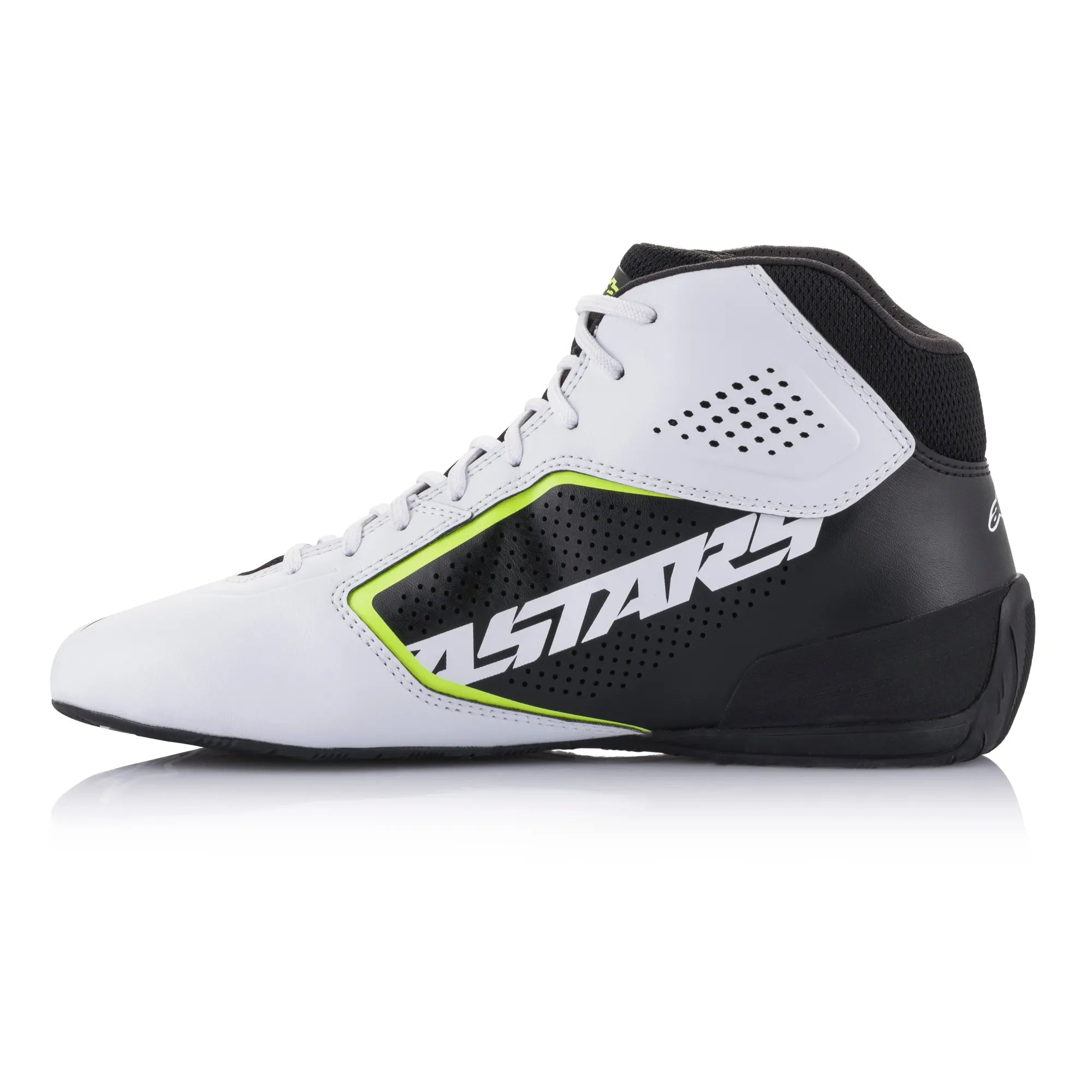 BOTAS ALPINESTARS TECH-1 K START  V2 WHITE BLACK FLUOR
