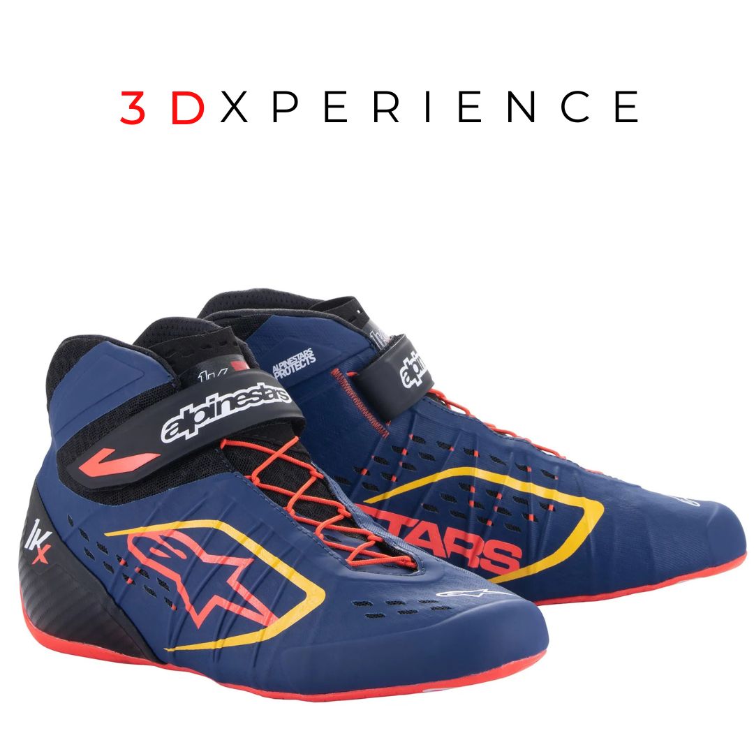 BOTAS ALPINESTARS TECH-1 KX V2 BLUE AND FLUOR ORANGE