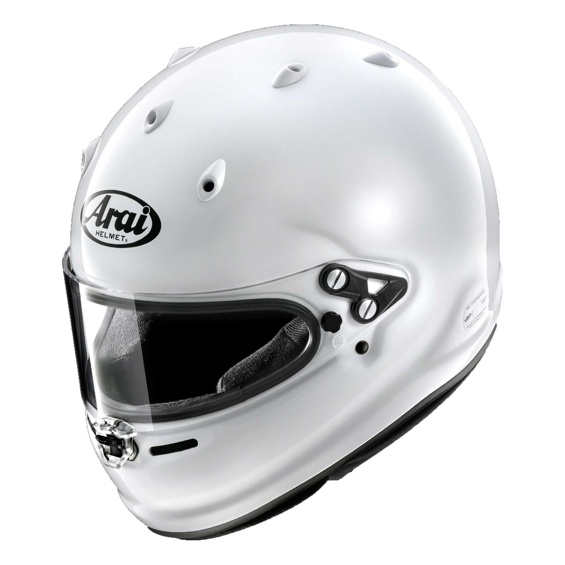 Casco Arai GPV-R blanco homologado FIA 8859-2024 y Snell SA2025