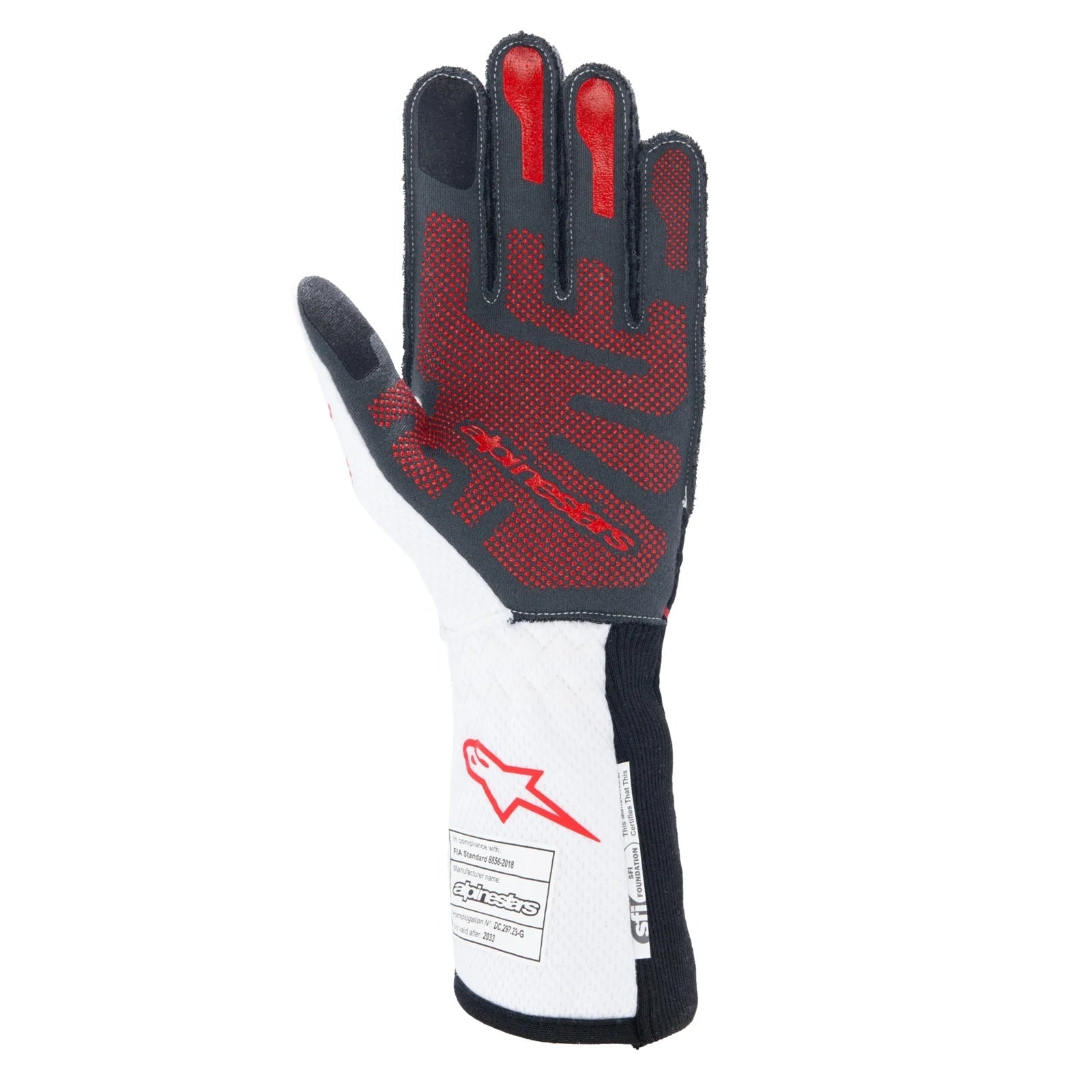 GUANTES ALPINESTARS TECH-1 ZX V4 WHITE BLACK PALMA