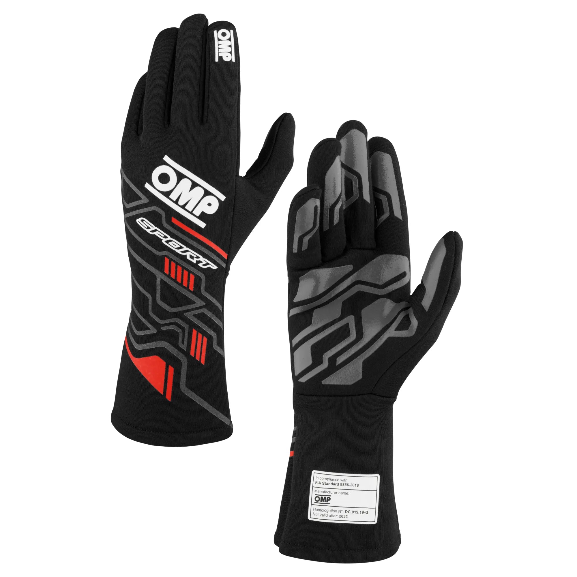 GUANTES OMP SPORT BLACK AND RED