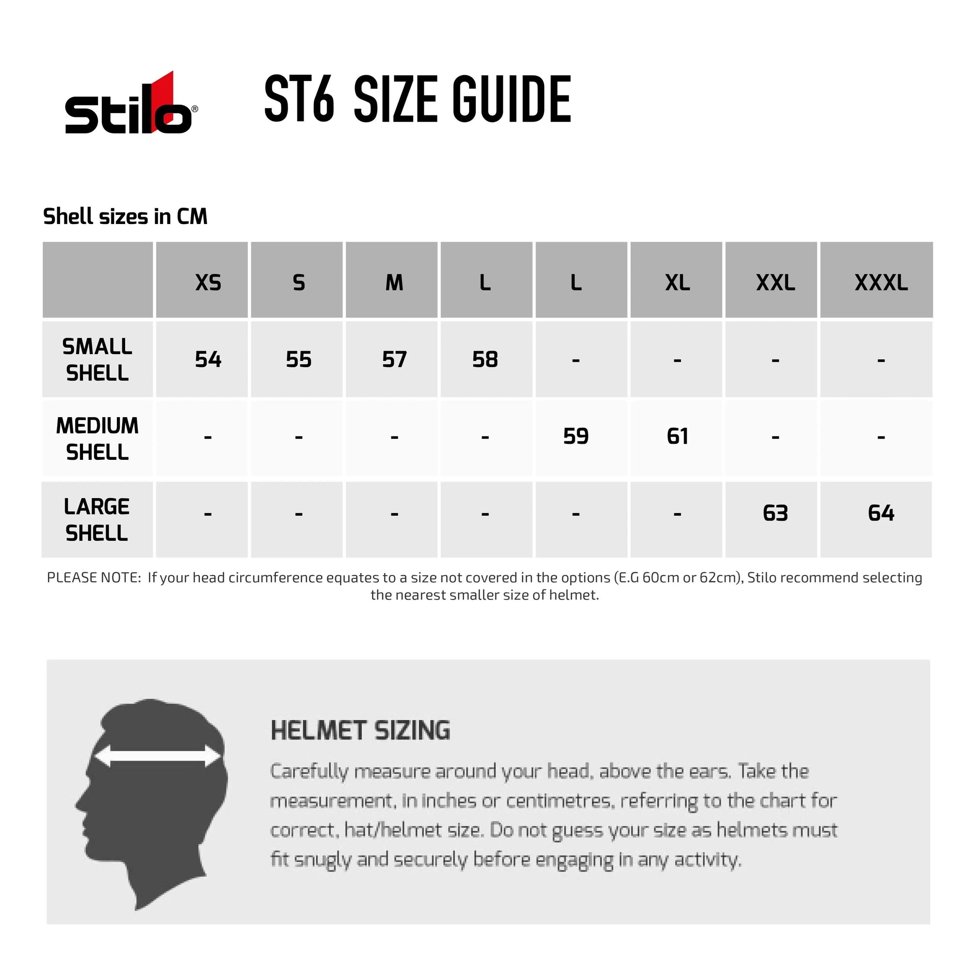 Tabla de talles Stilo ST6